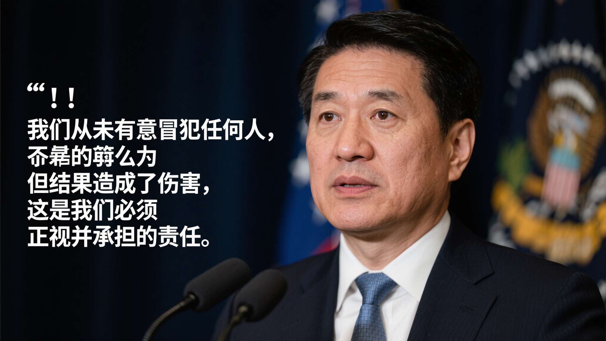 "我们从未有意冒犯任何人，但结果造成了伤害，这是我们必须正视并承担的责任。" 这